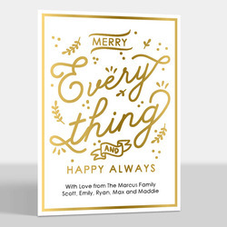 Gold Foil Merry Everything Flat Holiday Cards